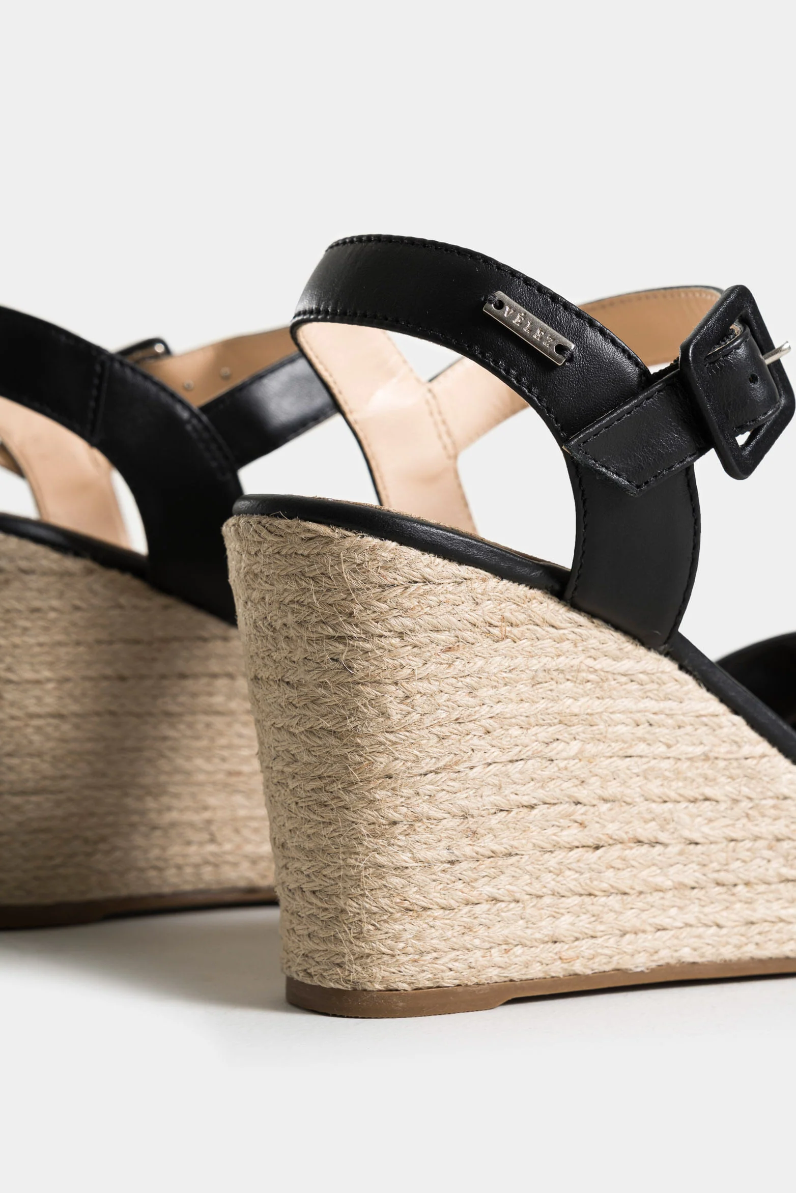 Women’s Almond Platform Sandal in Black Leather with Knotted Upper - Image 5