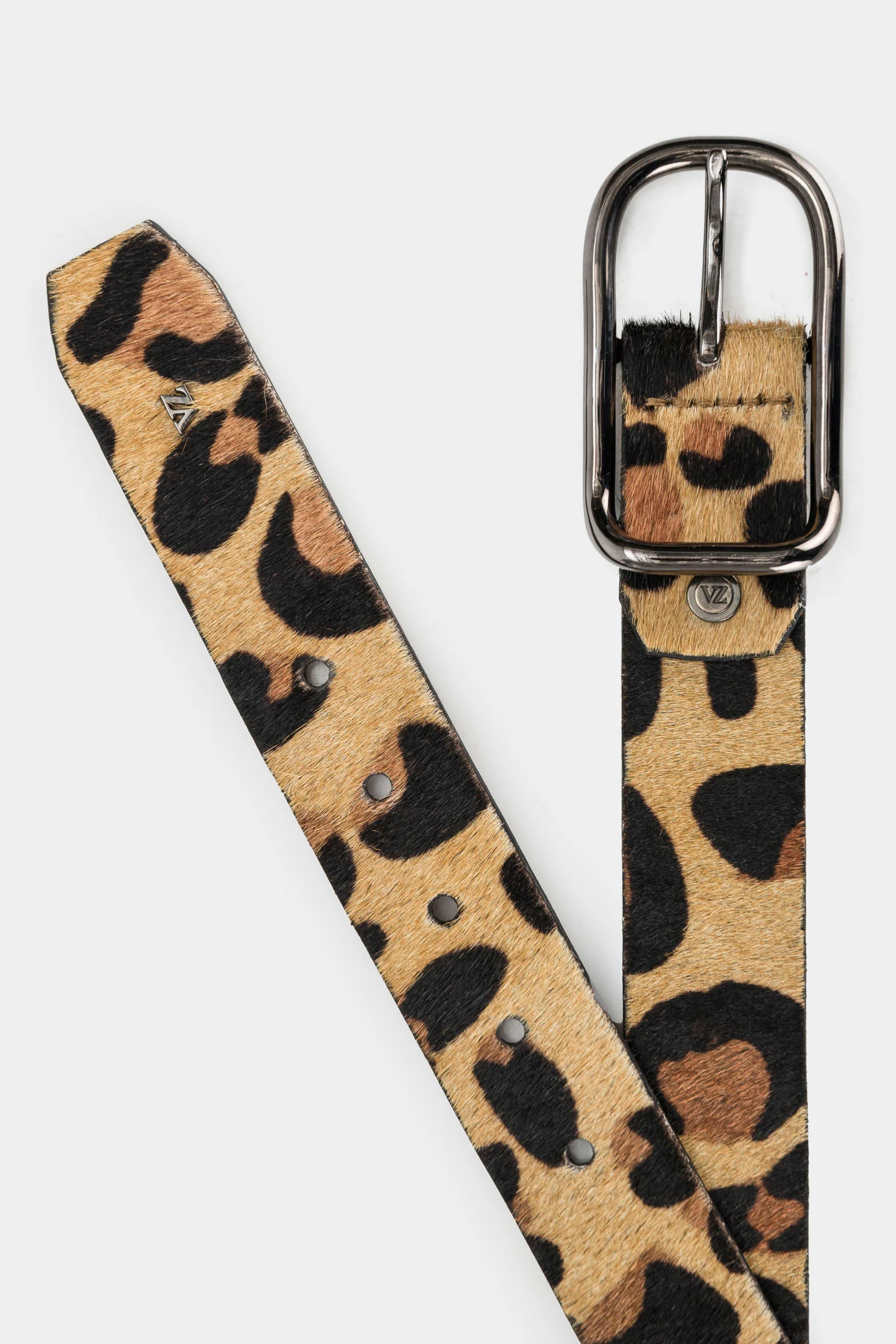 Women’s Benin Single-Sided Calf Hair Belt with Animal Print - Image 2