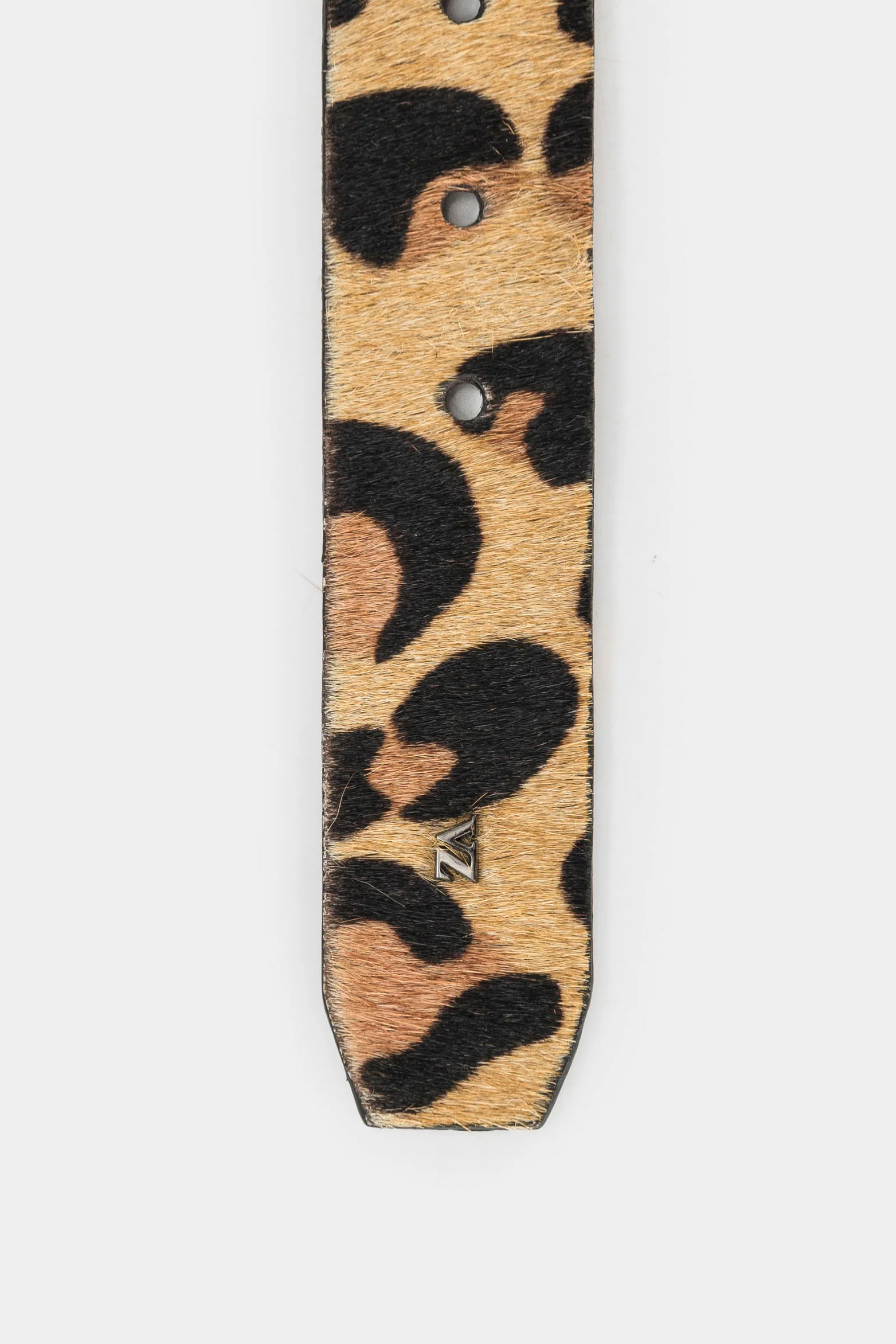 Women’s Benin Single-Sided Calf Hair Belt with Animal Print - Image 4