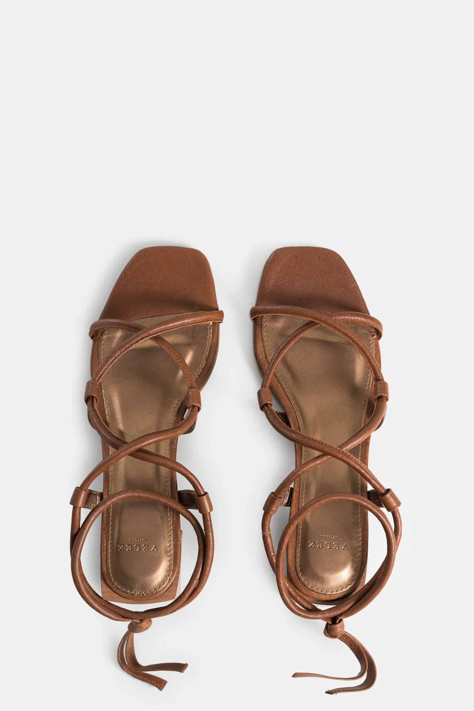 Women’s Caletea Heeled Sandal in Leather with Thin Straps - Image 4