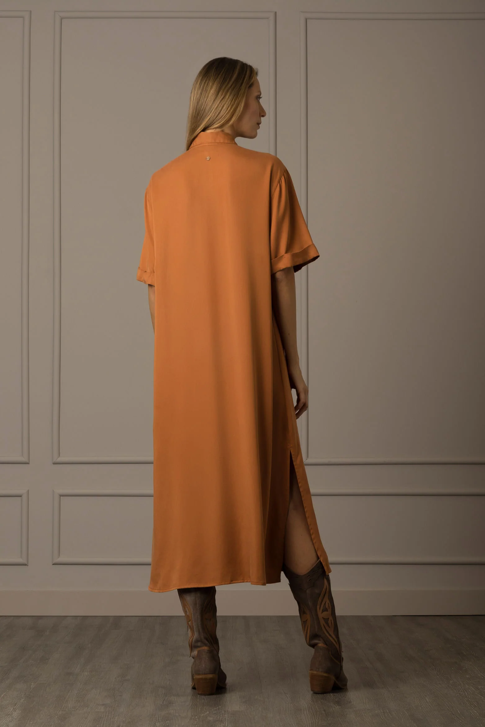 Women’s Citara Shirt Dress with Subtle Shine - Image 3