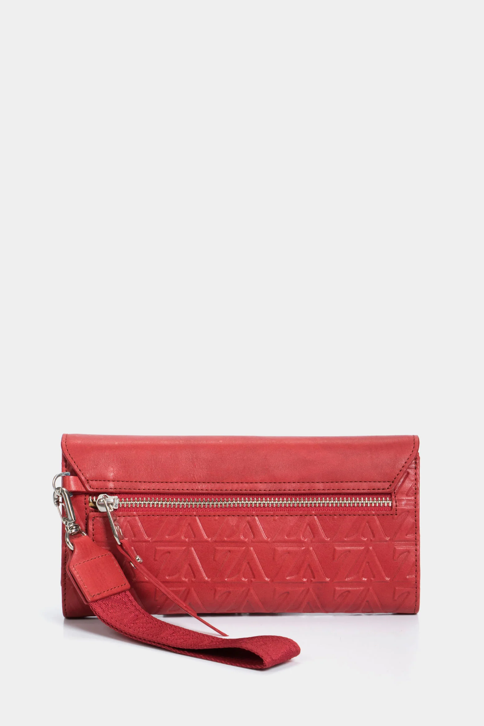 Women’s Damascus VZ Monogram Wallet in Embossed Red Leather - Image 3