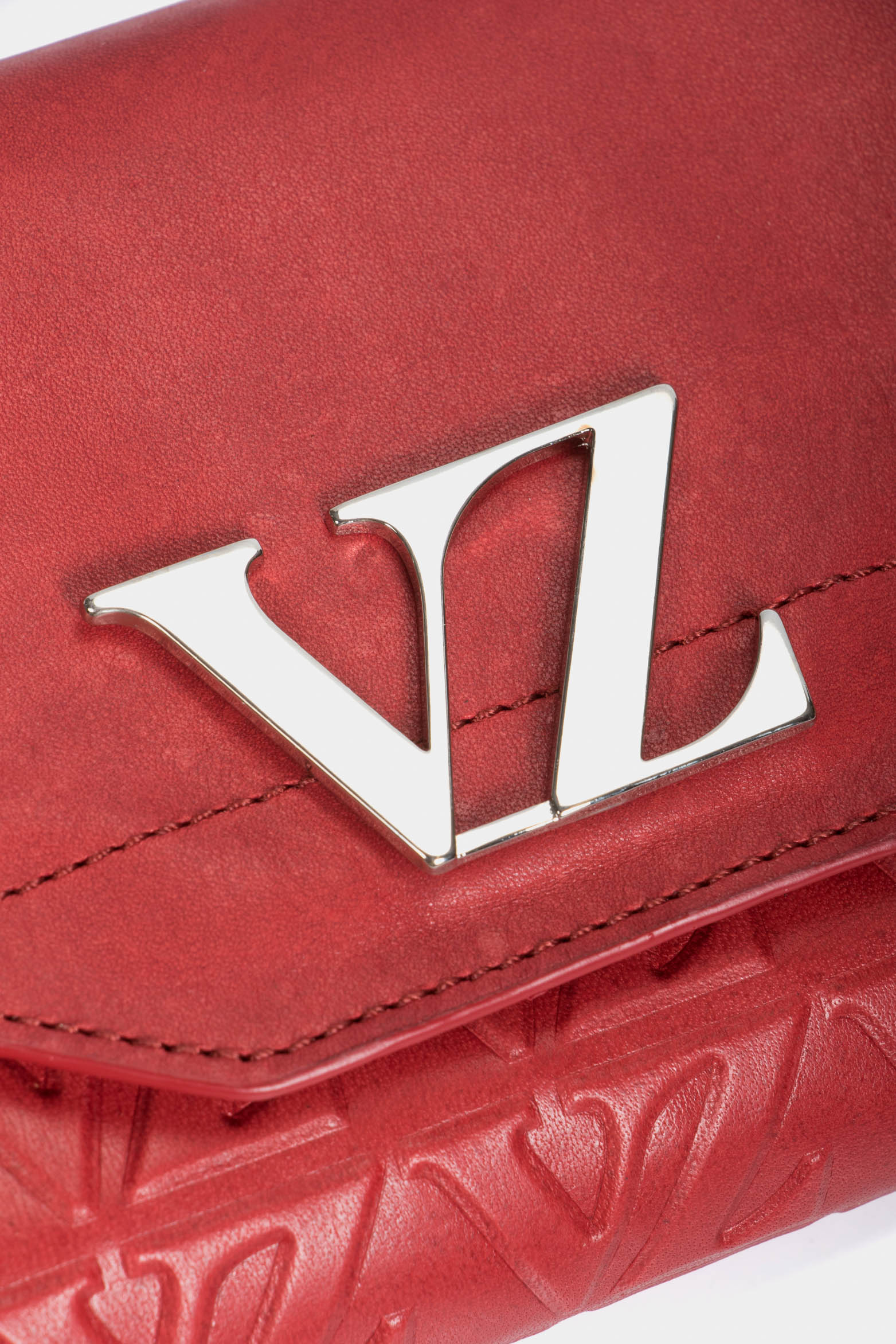 Women’s Damascus VZ Monogram Wallet in Embossed Red Leather - Image 5