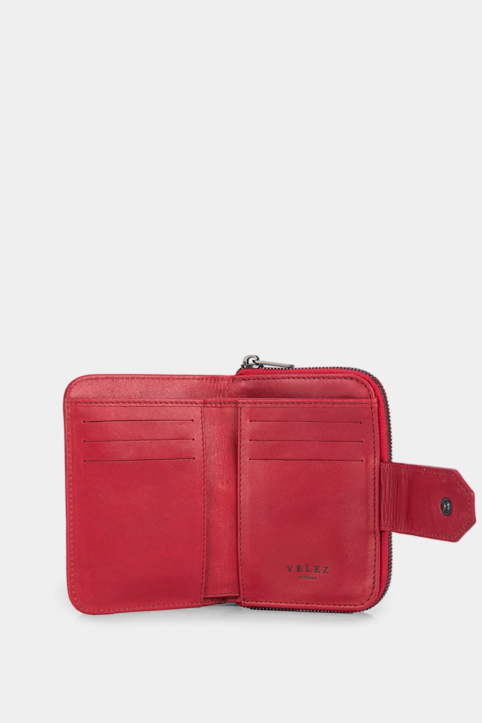 Women’s Dijon Wallet in Red Leather - Image 2