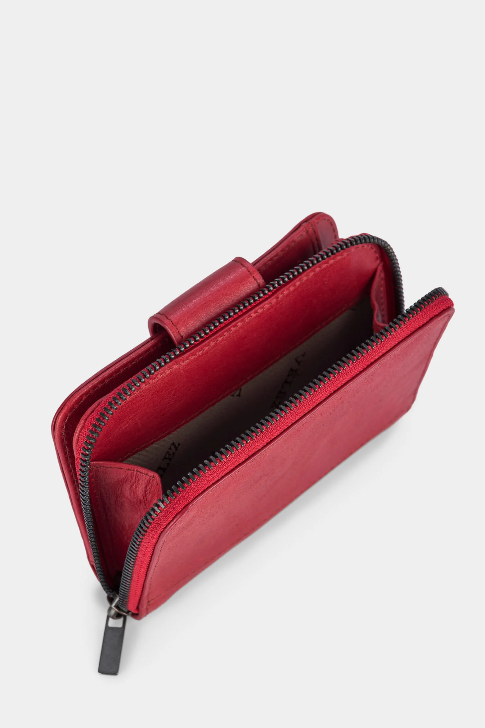 Women’s Dijon Wallet in Red Leather - Image 5