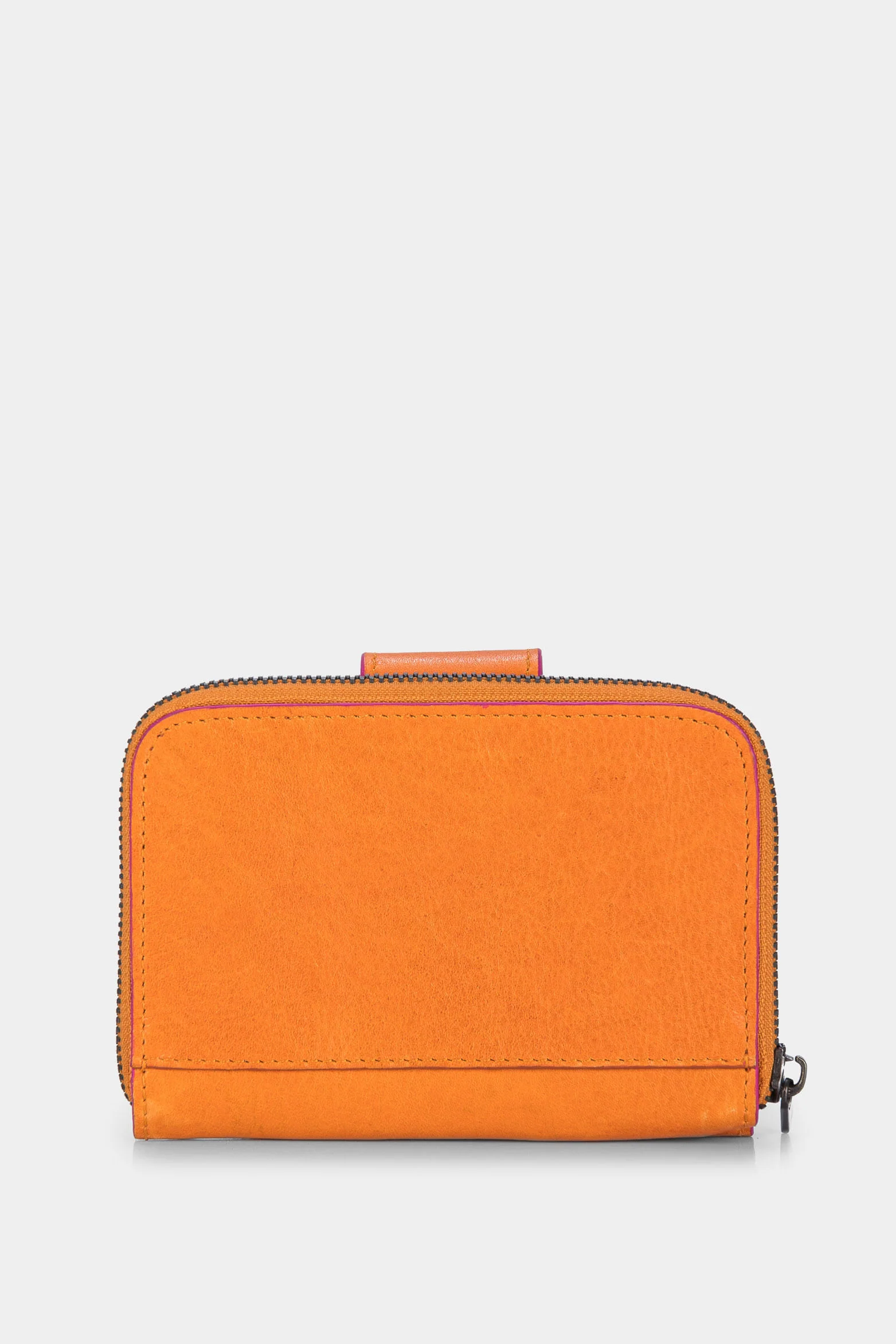 Women’s Dijon Wallet in Yellow Leather with Color Contrast - Image 3