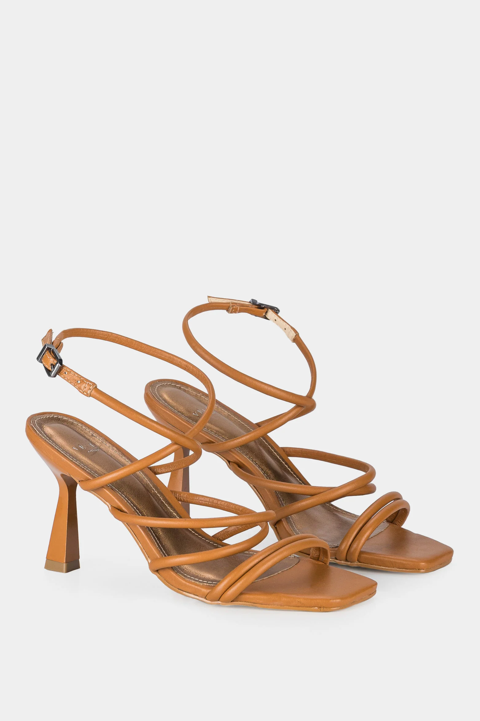 Women’s Florianópolis Heeled Sandals in Leather with Adjustable Ankle Strap - Image 2