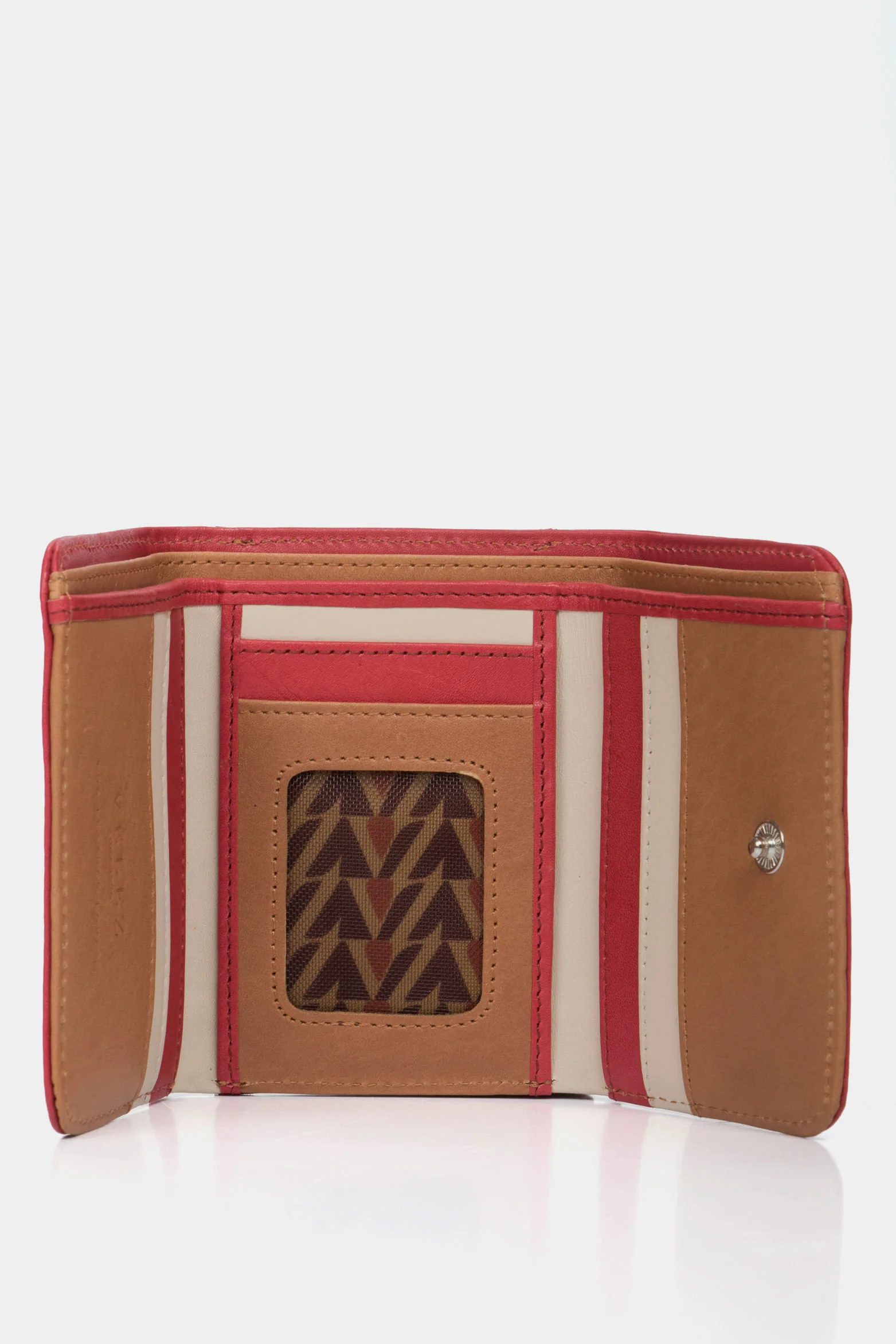 Women’s Humanista Small Leather Wallet in Red/Multicolor - Image 2