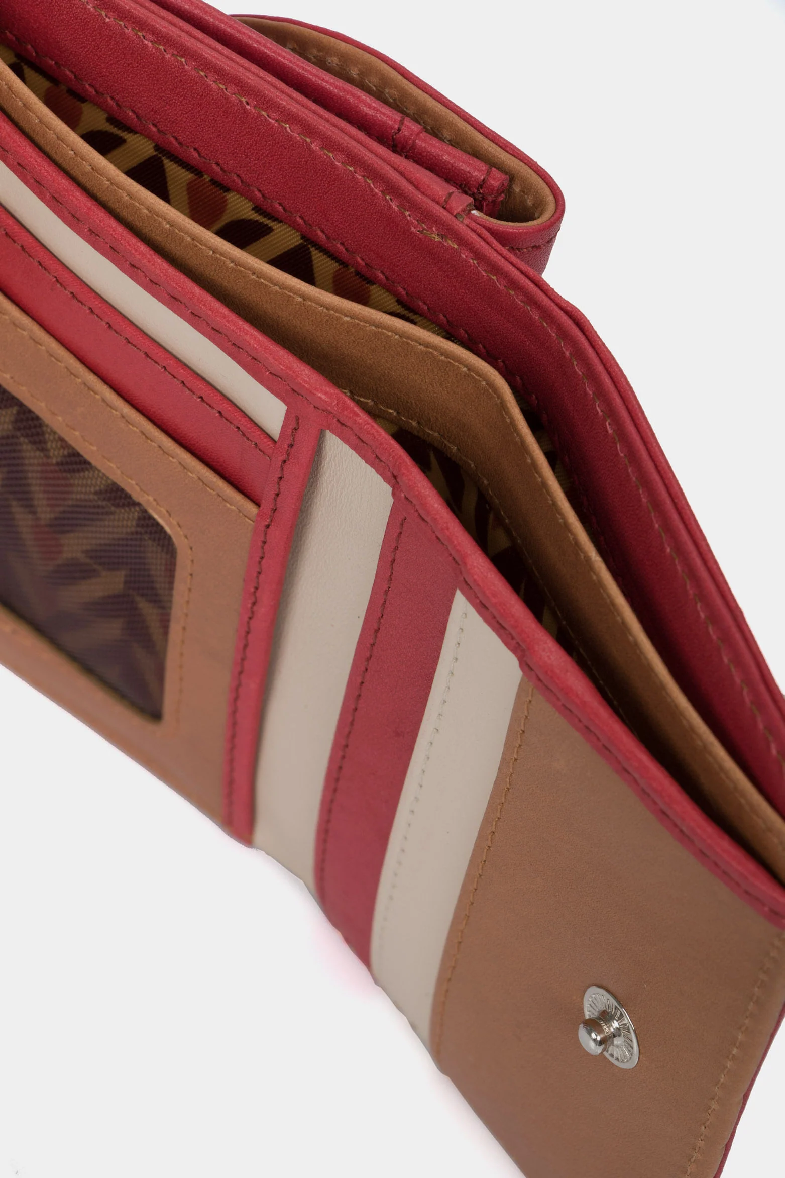 Women’s Humanista Small Leather Wallet in Red/Multicolor - Image 4