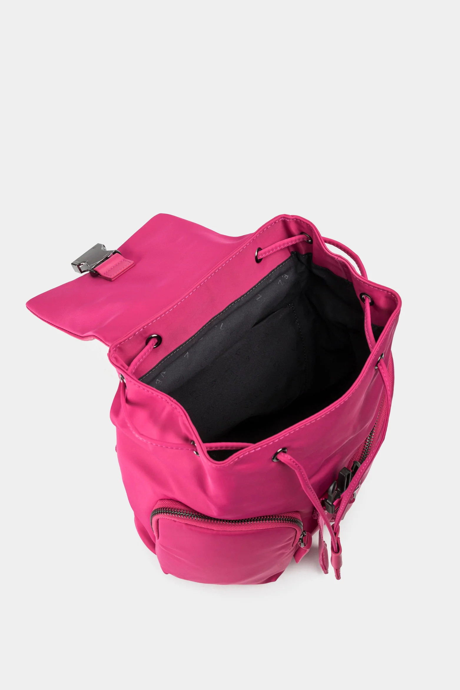 Women’s Ibiza Backpack in Canvas with Leather Details and Metal Logo Plate - Image 7