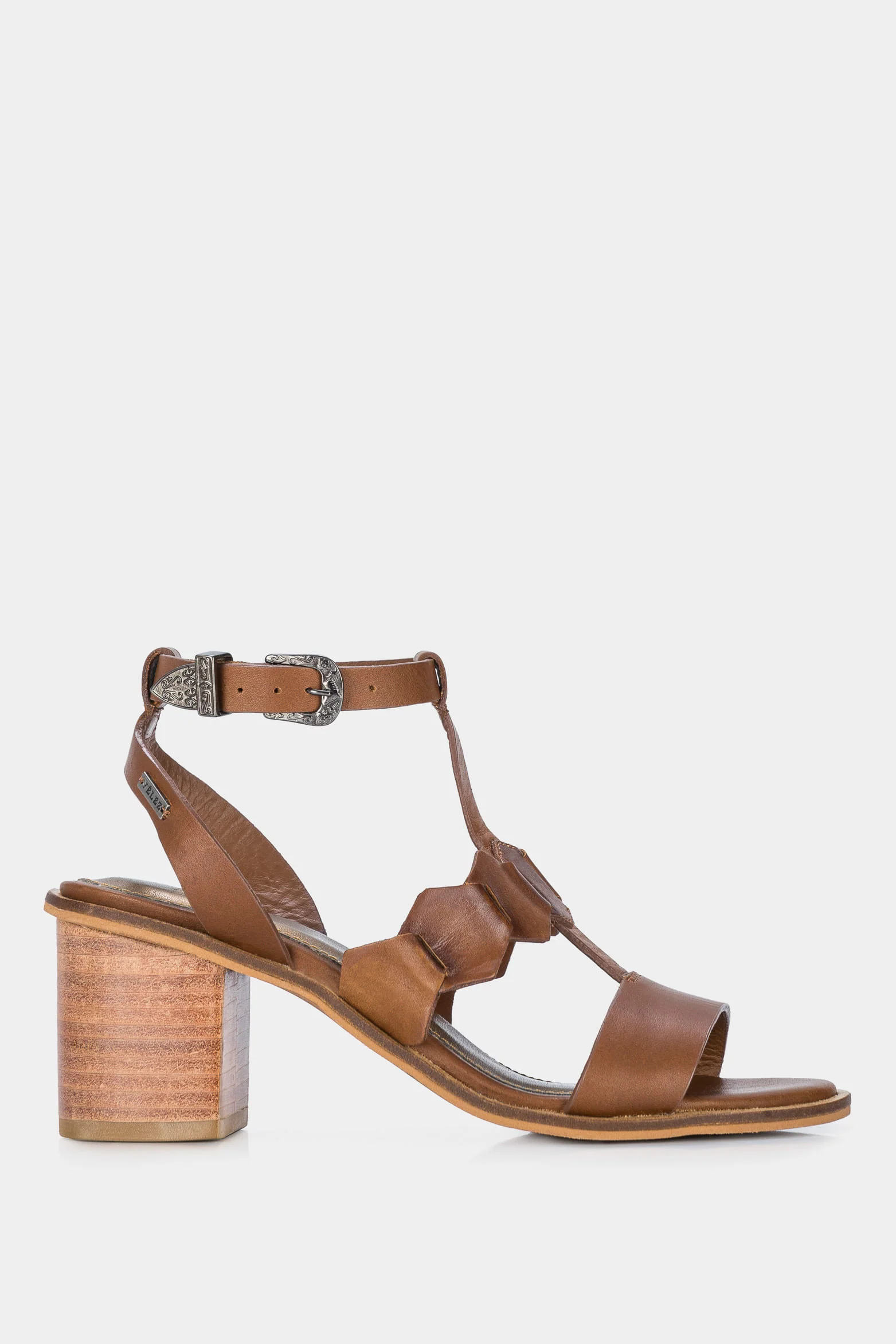 Women’s Iris Heeled Leather Sandal with Adjustable Strap at the Heel