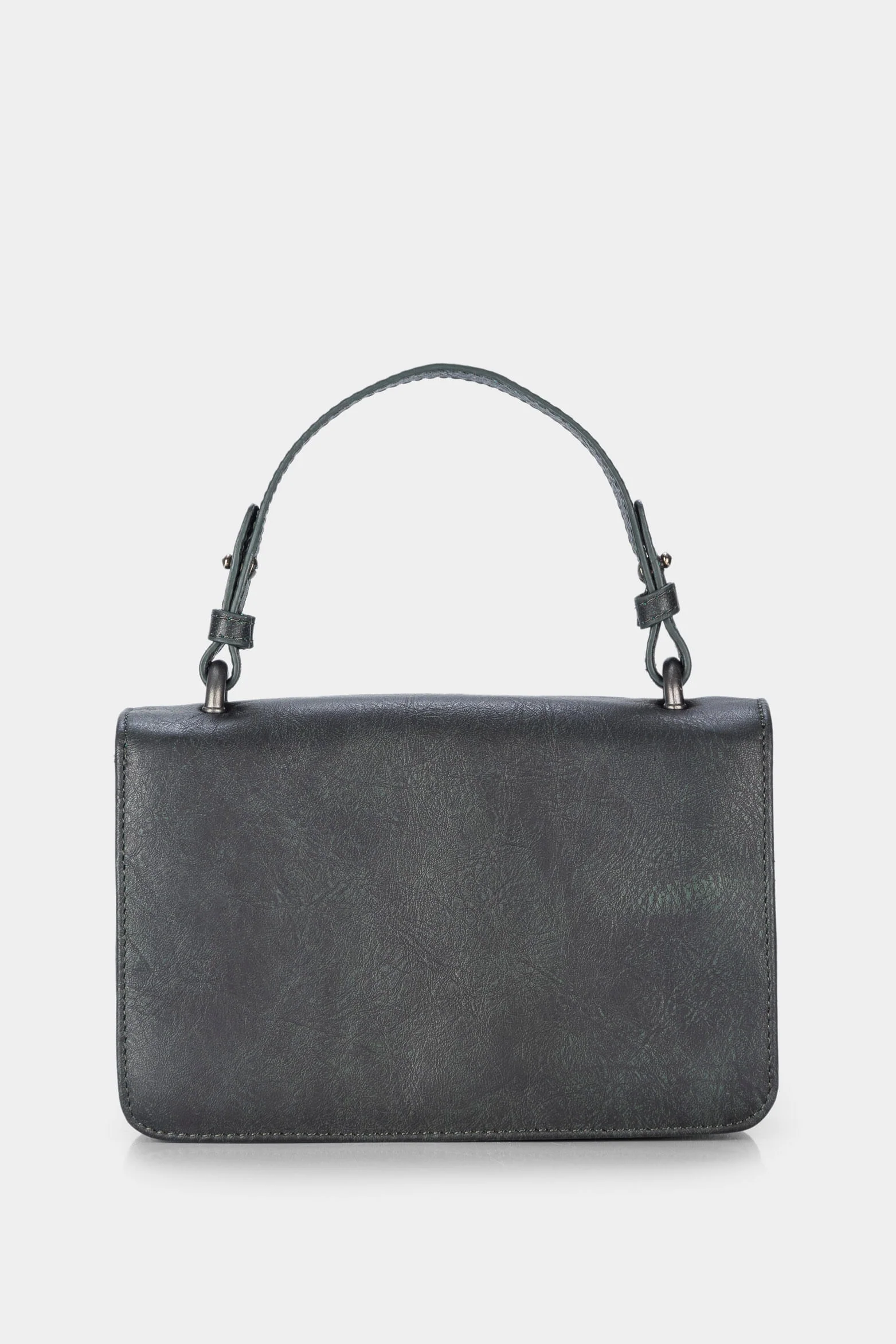 Women’s Lisa Mini Shoulder Handbags in Green Leather with Handcrafted Effect - Image 3