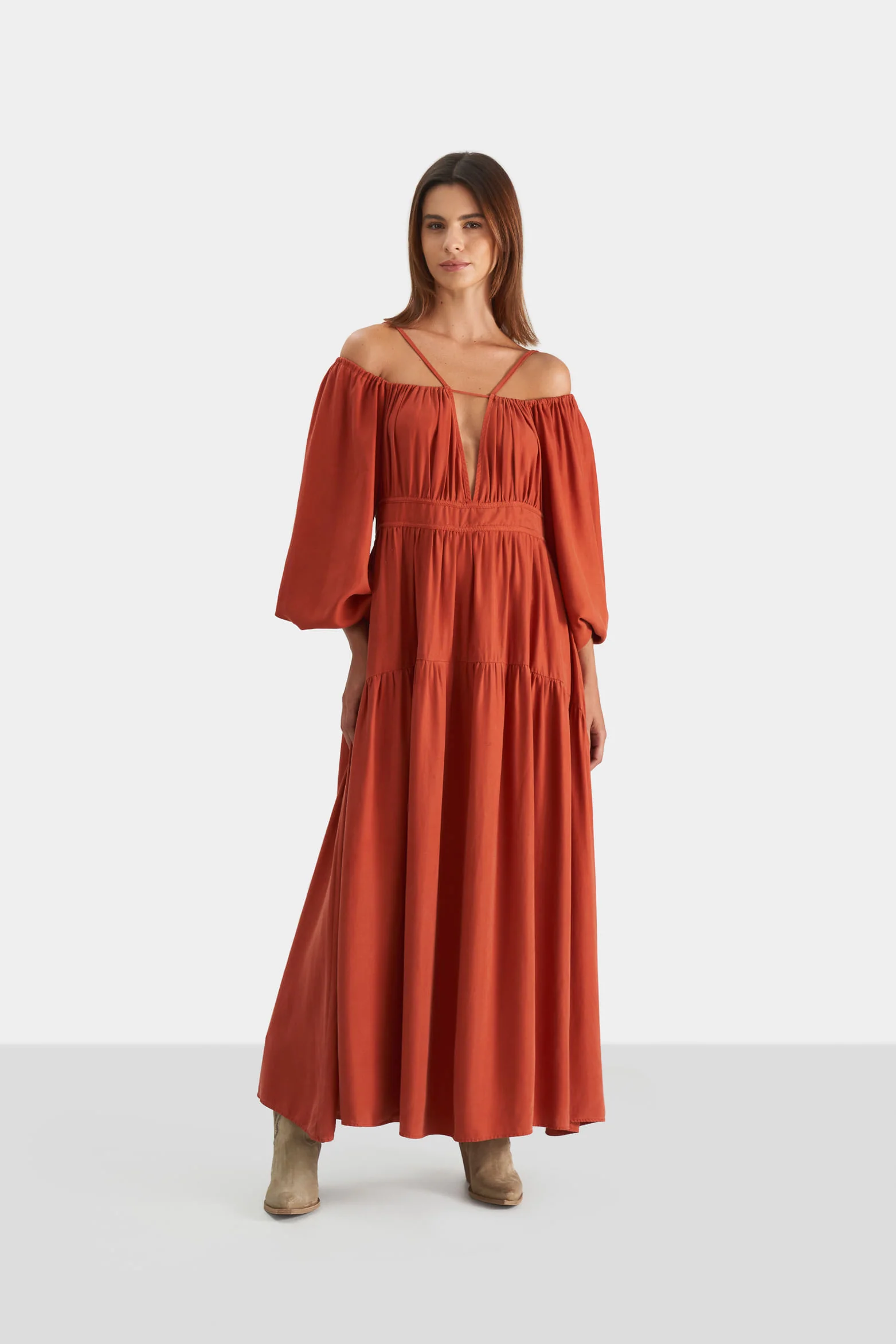 Women’s Milan Dress in Flat Weave with Low Neckline