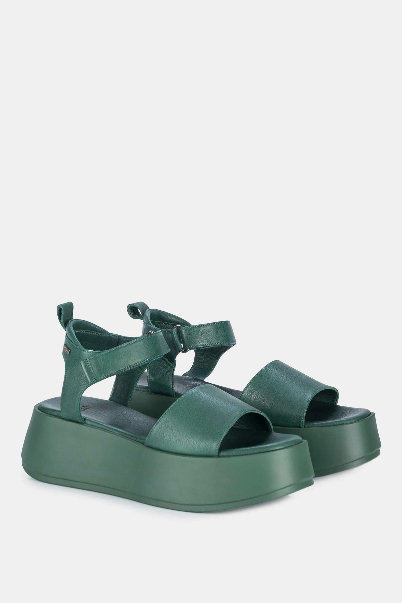 Women’s Milan Platform Sandals in Leather with Natural Shine - Image 2