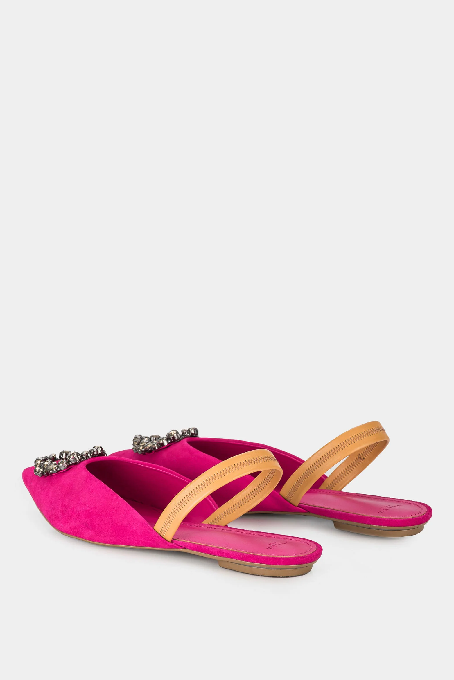 Women’s Nazaré Suede Ballet Flat with Beaded Appliqué - Image 3
