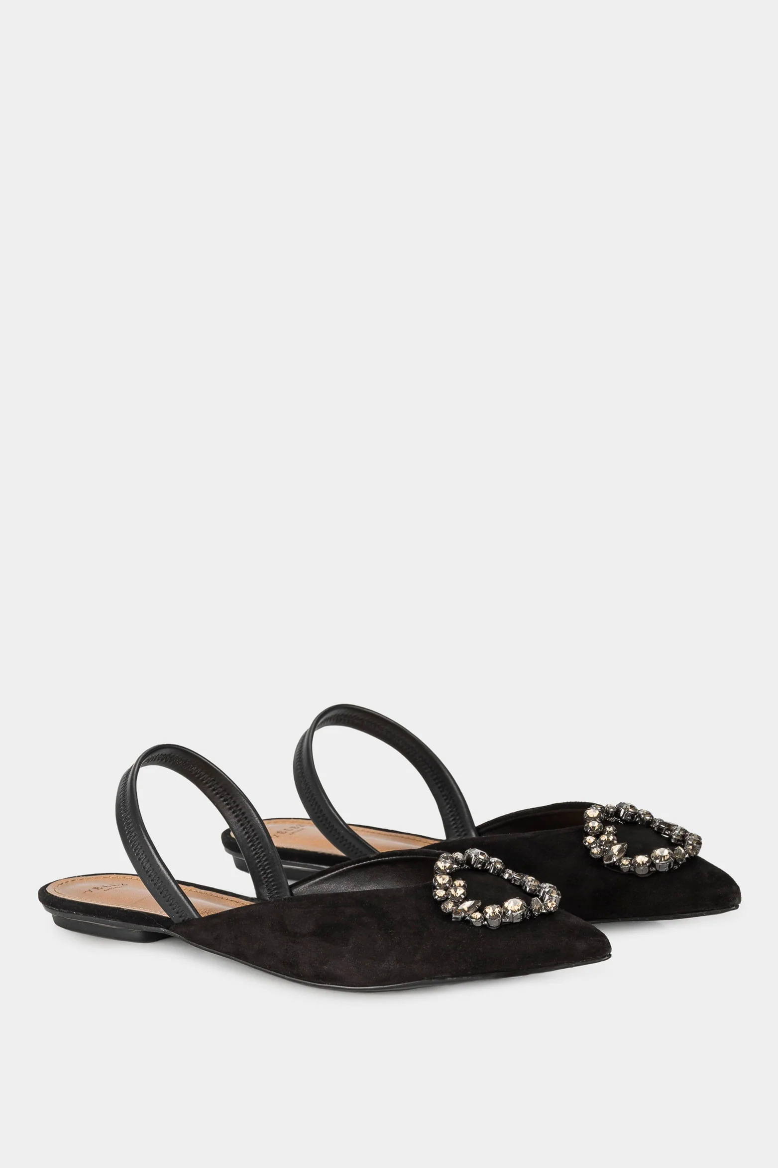 Women’s Nazaré Suede Ballet Flat with Beaded Appliqué - Image 2