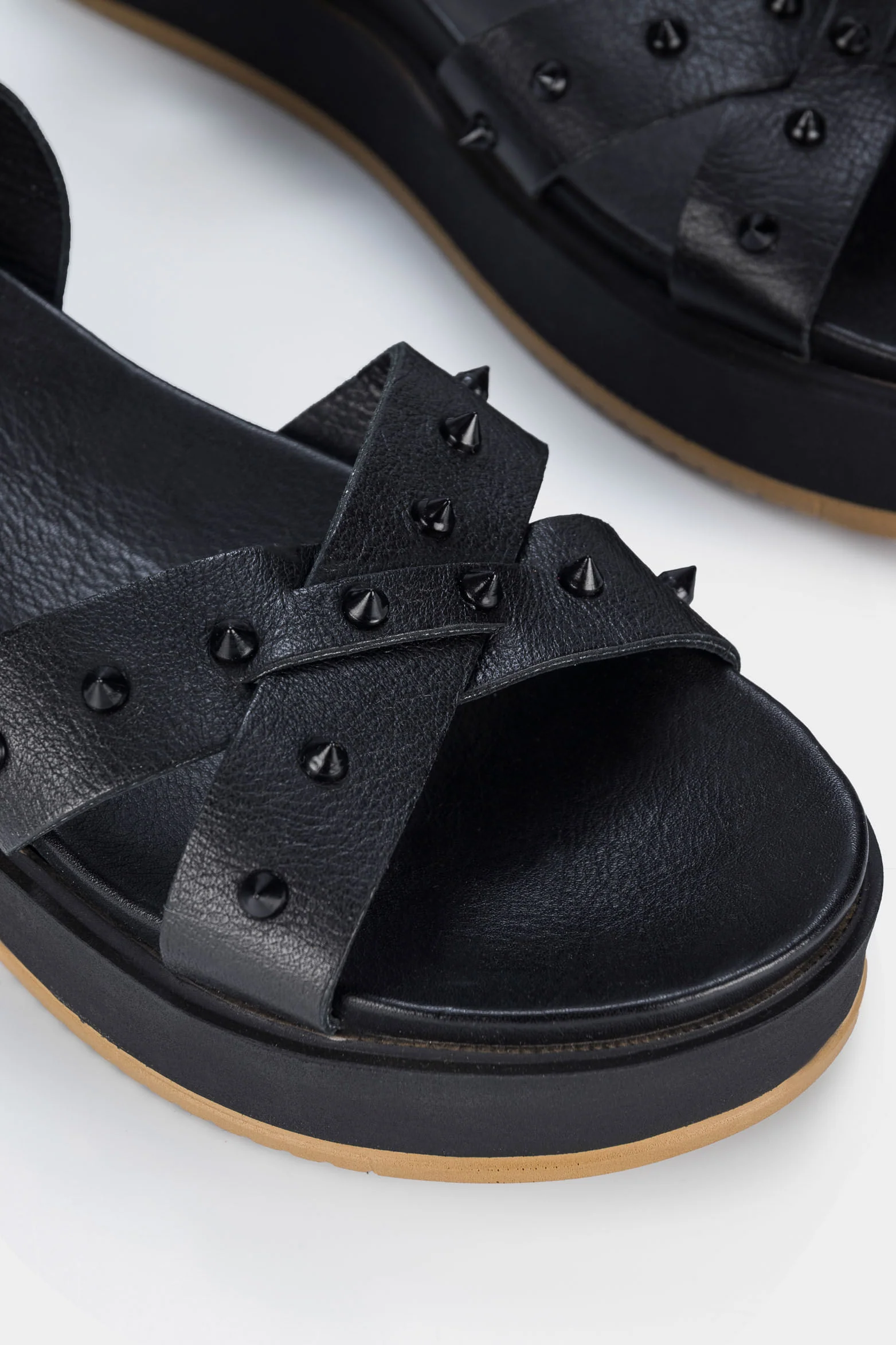 Women’s Palau Platform Leather Sandals with Metal Studs - Image 4