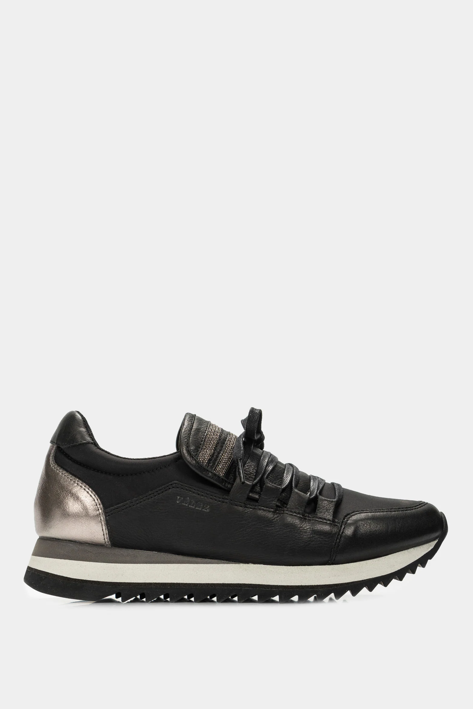 Women’s Persian Leather Sneakers in Black with Decorative Trim