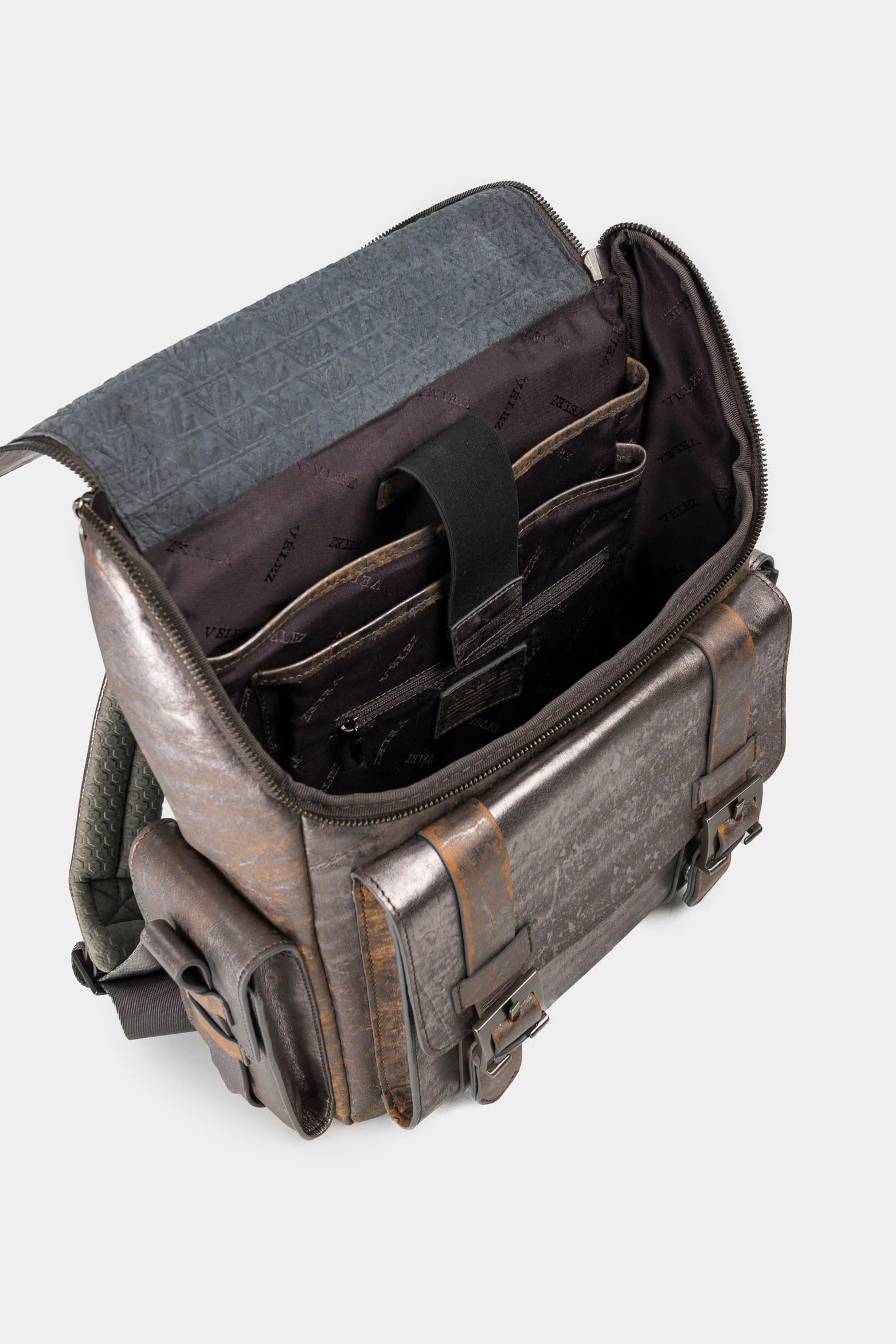 Women’s Rioja Backpack in Metallized Leather with Distressed Effect - Image 8