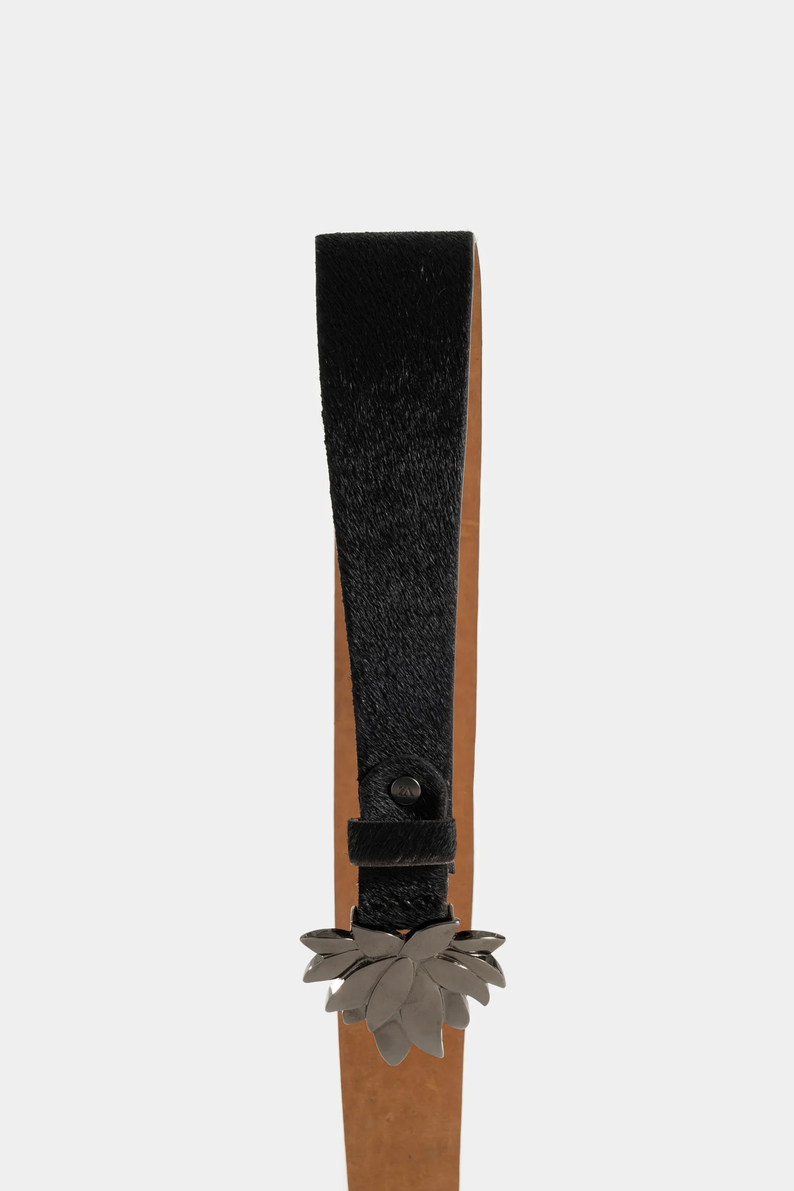 Women’s Shangai Single-Sided Wide Leather Belt with Metal Plate - Image 2