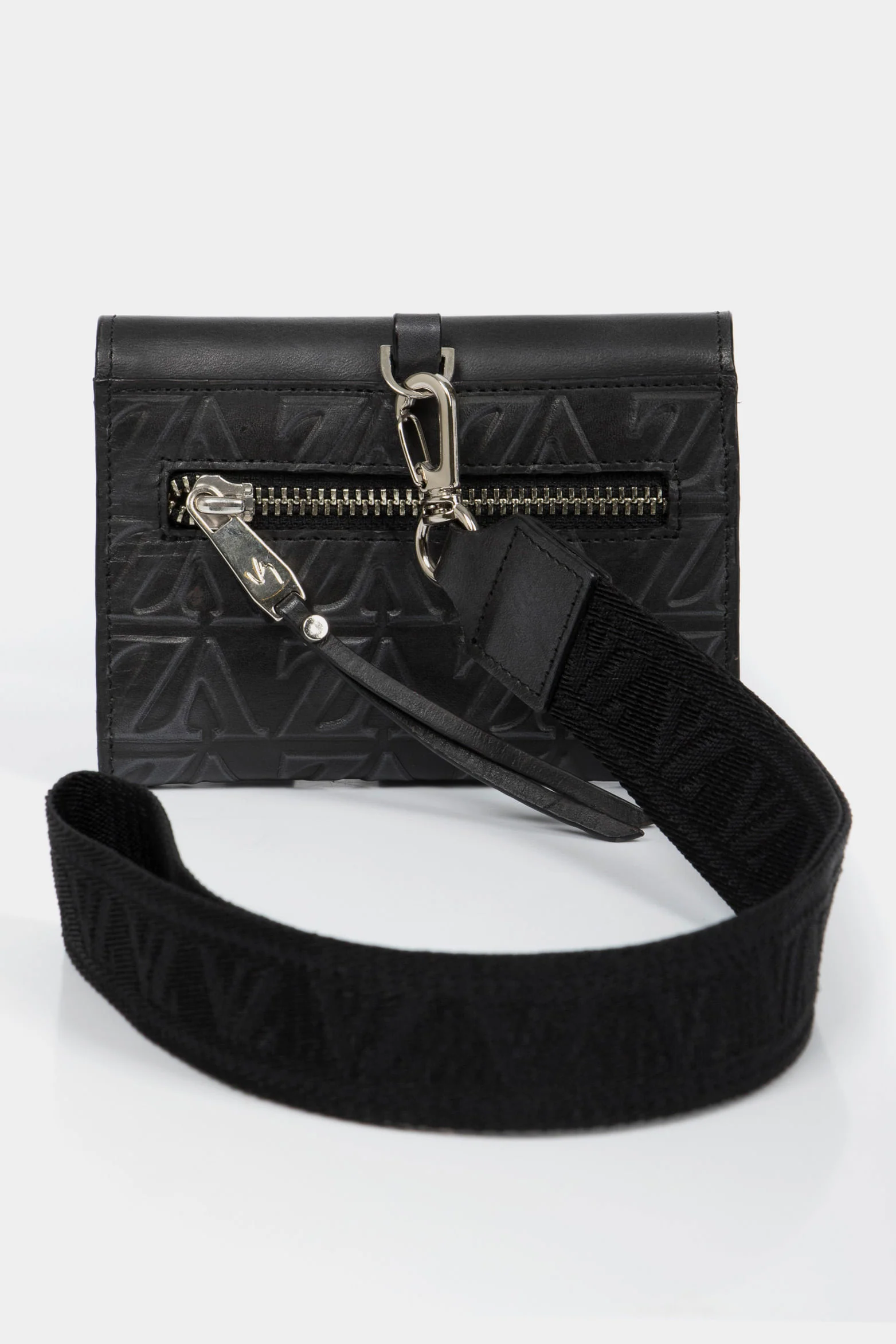 Women’s Taupe VZ Monogram Embossed Leather Wallet in Black - Image 4