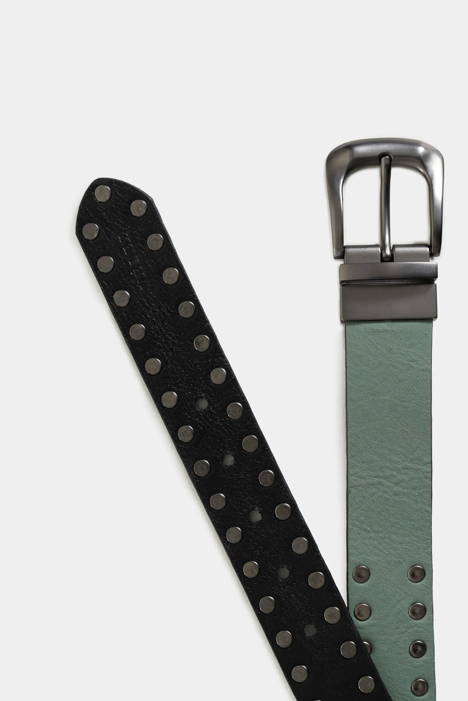 Women’s Tokyo Reversible Leather Belt with Studs - Image 3