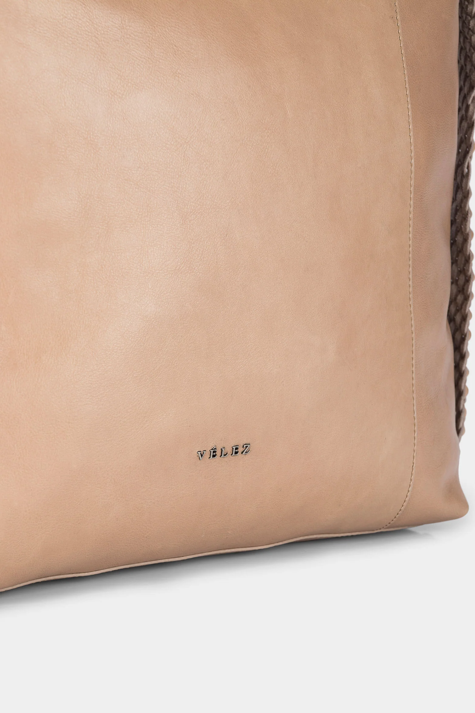 Women’s Venus Shopper Handbags in Leather with Woven Side Detail - Image 4