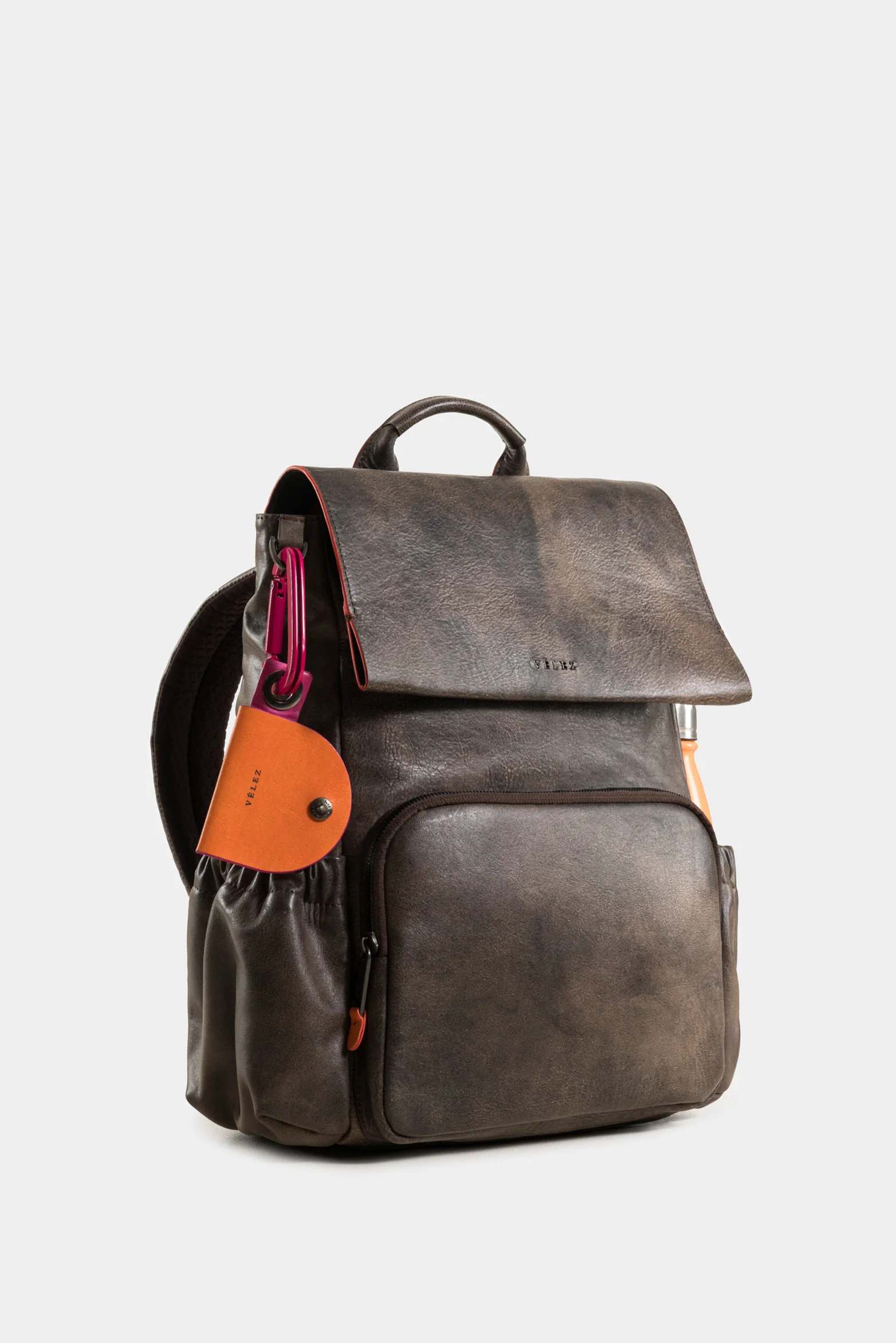 Women’s Zermatt Leather Backpack with Front Flap and Pocket - Image 2