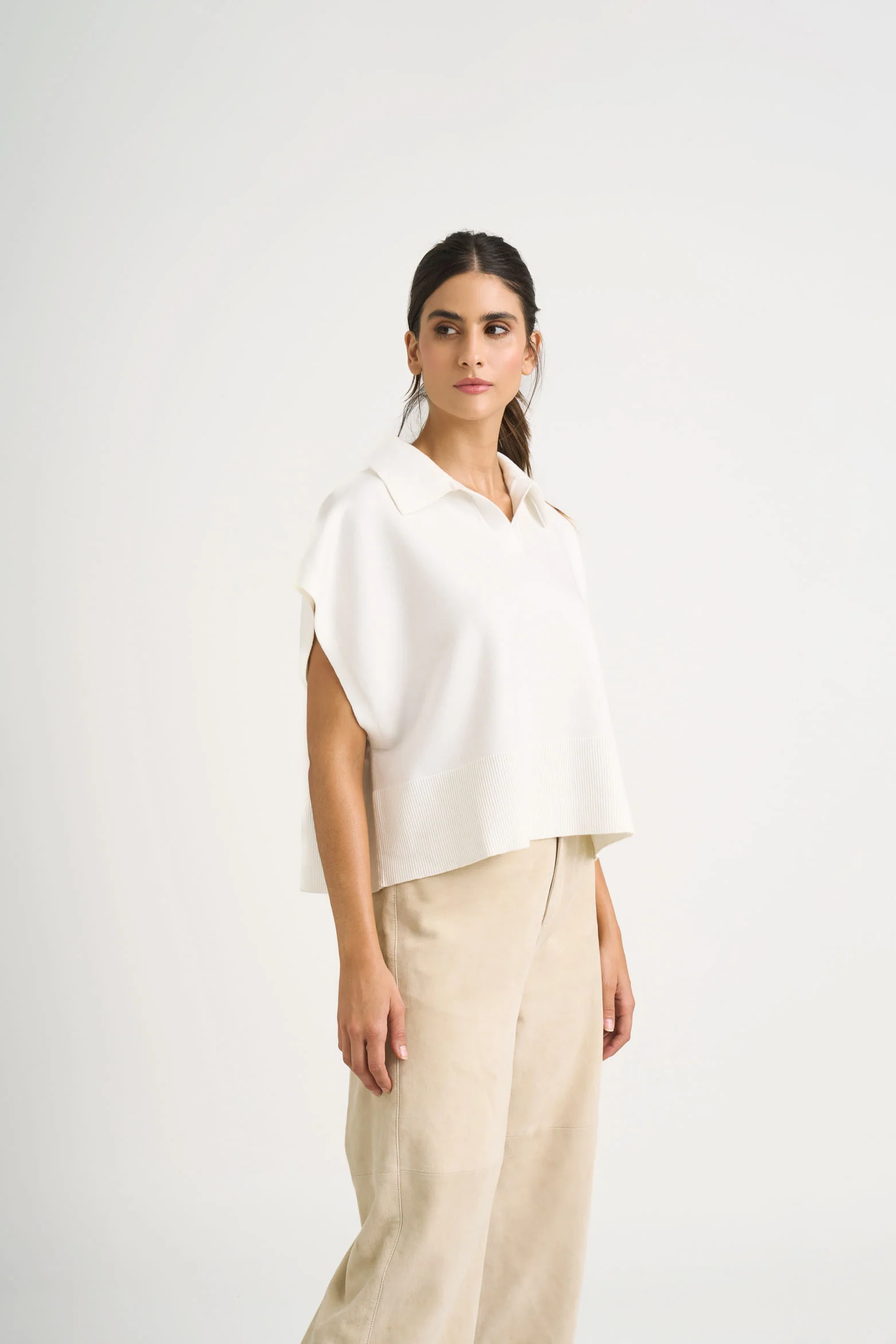 Women's Bora Knit Polo, Boxy Silhouette - Image 4
