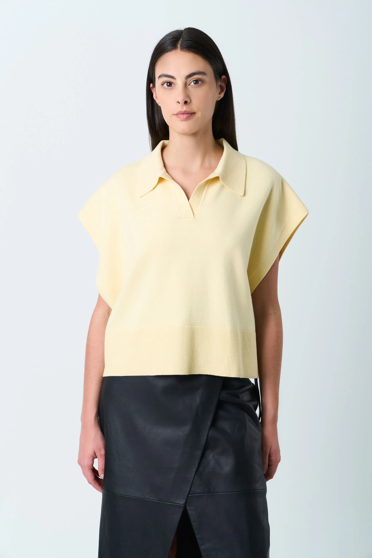 Women's Bora Knit Polo, Boxy Silhouette