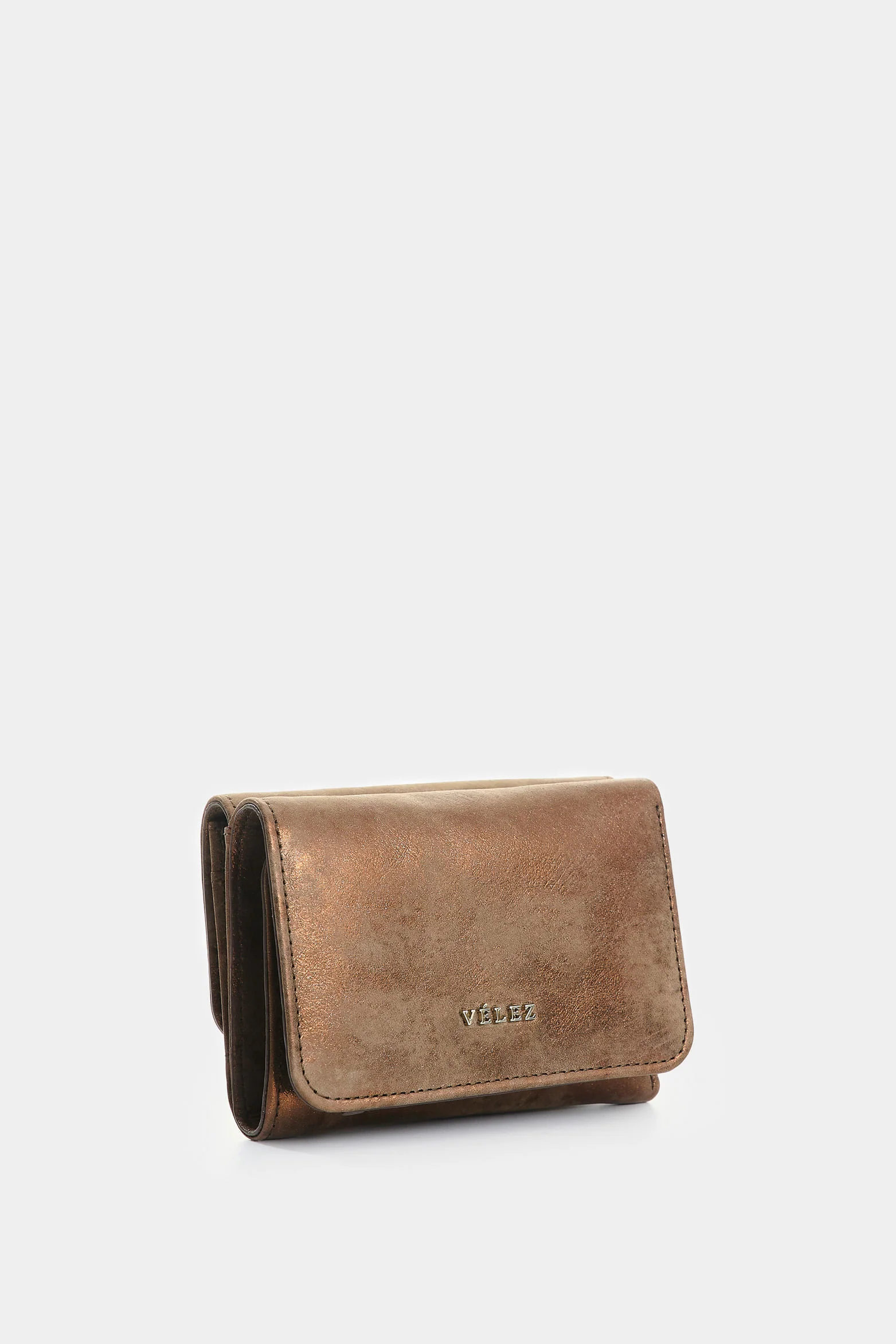 Women's small leather wallet with clasp closure - Image 2