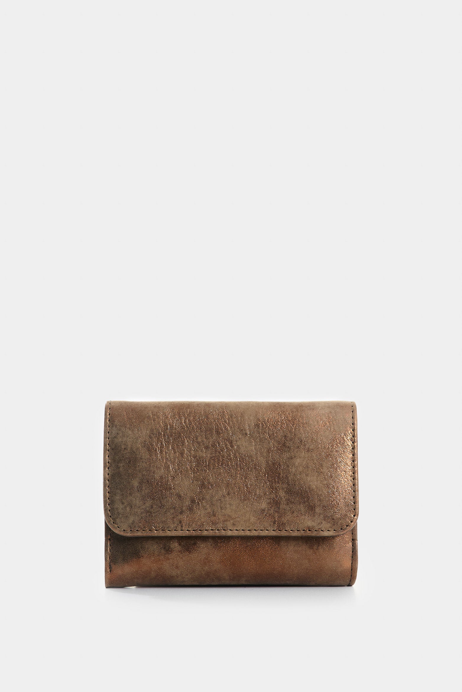 Women's small leather wallet with clasp closure - Image 3