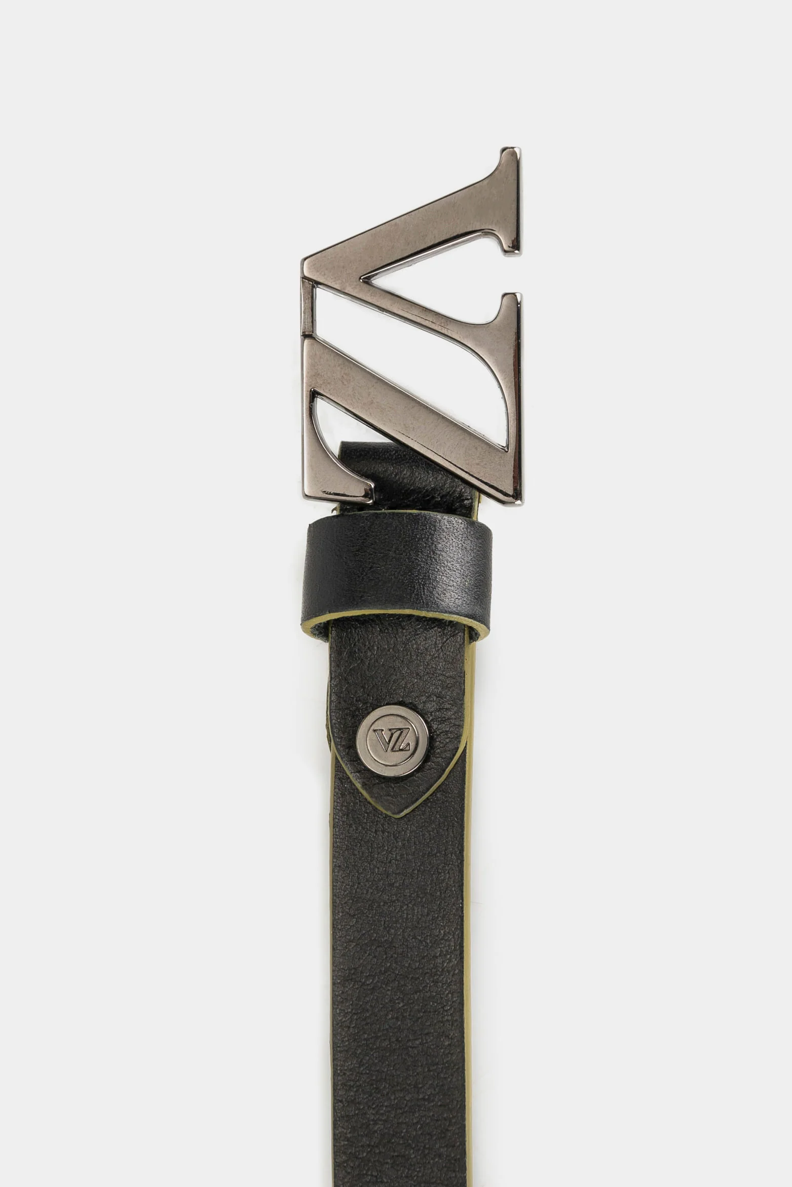 Women's V2 Monogram Leather Belt with Buckle - Image 3