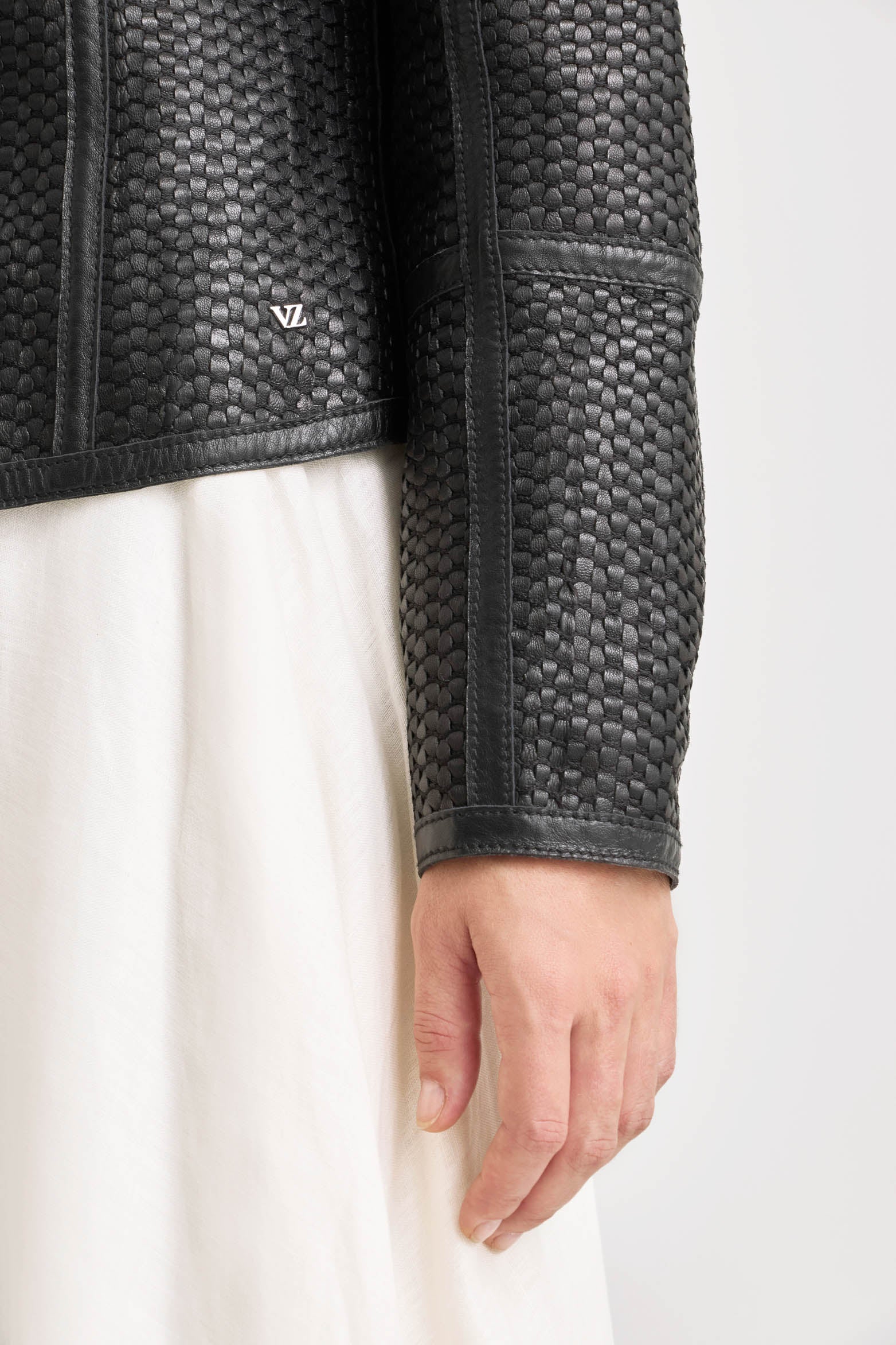 Woven Leather Jacket for Women - Image 5